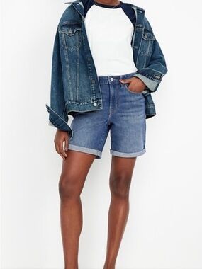 Old Navy wow Mid-Blue Cuffed Jean Shorts